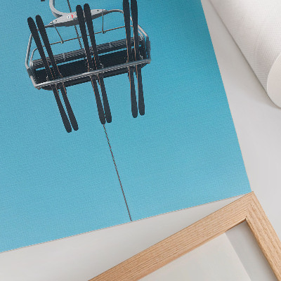 Kunstdruck leinwand Seilbahn vor dem blauen Himmel