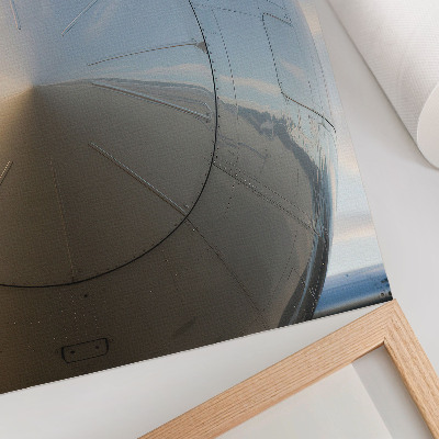 Kunstdruck leinwand Nahaufnahme eines eleganten Flugzeugs mit metallischen Details