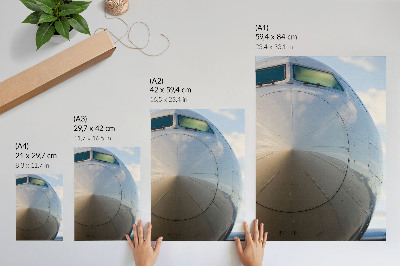 Kunstdruck leinwand Nahaufnahme eines eleganten Flugzeugs mit metallischen Details