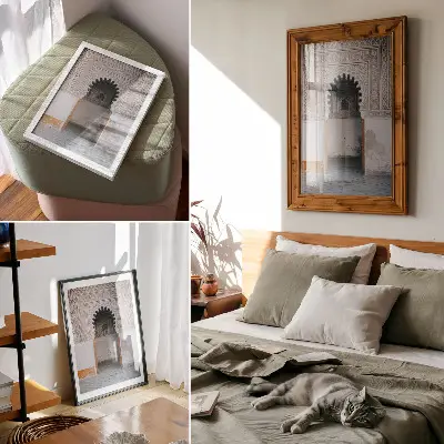 Wandposter mit orientalischen Dekorationen und Wandsymmetrie