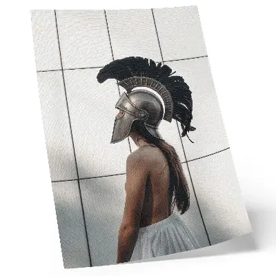 Poster Figur mit Helm im klassisch-realistischen Stil