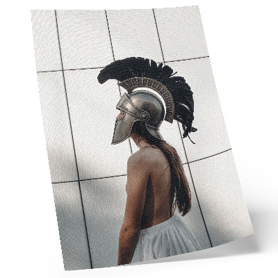 Poster Figur mit Helm, klassisch-realistischer Stil