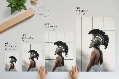 Poster Figur mit Helm im klassisch-realistischen Stil