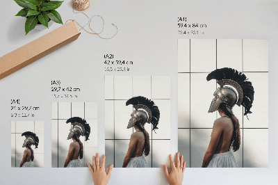 Poster Figur mit Helm, klassisch-realistischer Stil