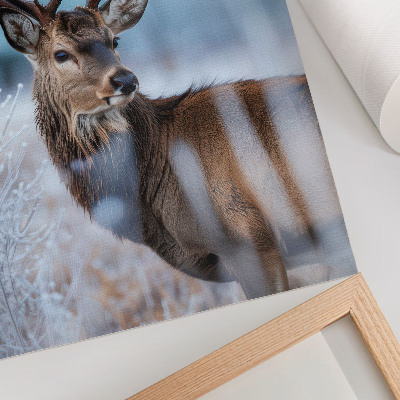 Kunstdruck leinwand Die Schönheit der Natur, Winterlandschaft, majestätische Hirsche