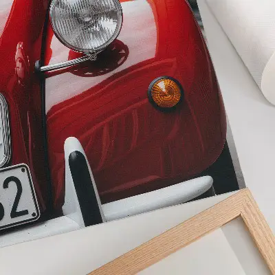 Poster mit klassischem Auto in ausdrucksstarker Detailansicht und Retro-Atmosphäre