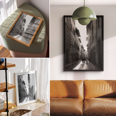 Kunstdruck leinwand Der monochrome Charme einer historischen Straße
