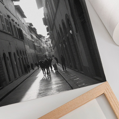Kunstdruck leinwand Der monochrome Charme einer historischen Straße