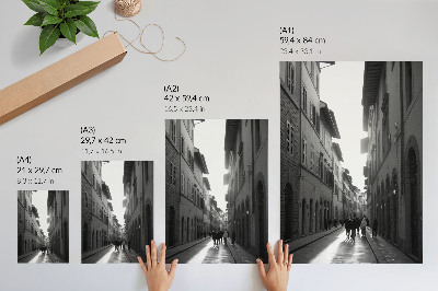 Kunstdruck leinwand Der monochrome Charme einer historischen Straße