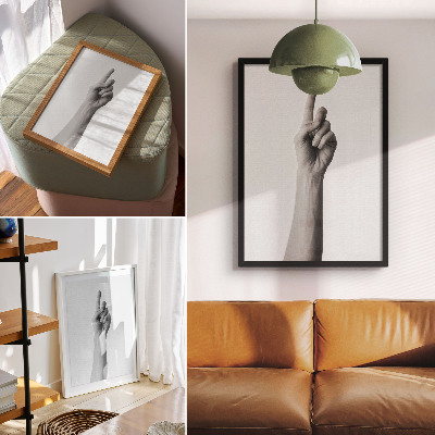 Poster Monochrome Hand auf weißem Hintergrund