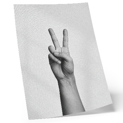 Kunstdruck leinwand Schwarz-Weiß-Geste des Friedens, Minimalismus, Eleganz