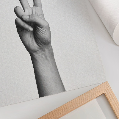 Kunstdruck leinwand Schwarz-Weiß-Geste des Friedens, Minimalismus, Eleganz