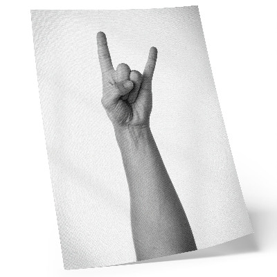 Wandposter Minimalistische Handgeste in Schwarz und Weiß