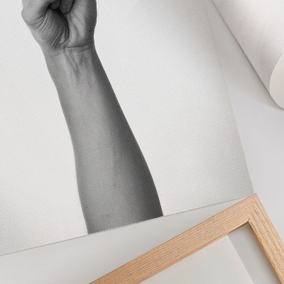 Wandposter Minimalistische Handgeste in Schwarz und Weiß