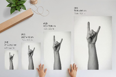 Wandposter Minimalistische Handgeste in Schwarz und Weiß