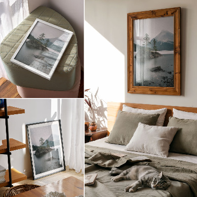 Kunstdruck leinwand Berge, See, Nebel, Frieden, Harmonie, Natur