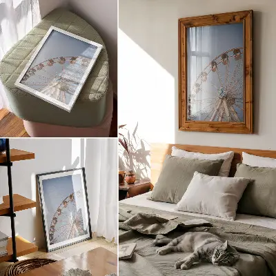 Kunstdruck auf Leinwand ein Kreis vor dem Himmel für Eleganz, Harmonie und Schlichtheit