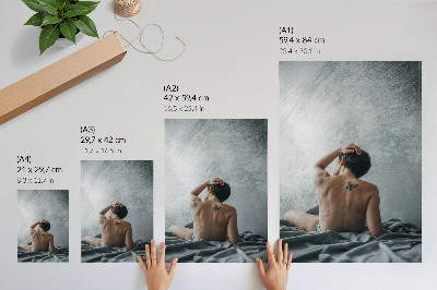 Poster Minimalistischer Nude-Look in Grautönen