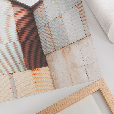 Wandposter Geometrische Paneele aus Metall und Rost