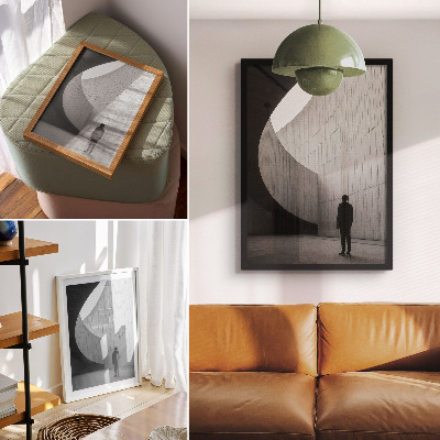 Wandposter Geschwungene Architektur, monochrome Farbtöne