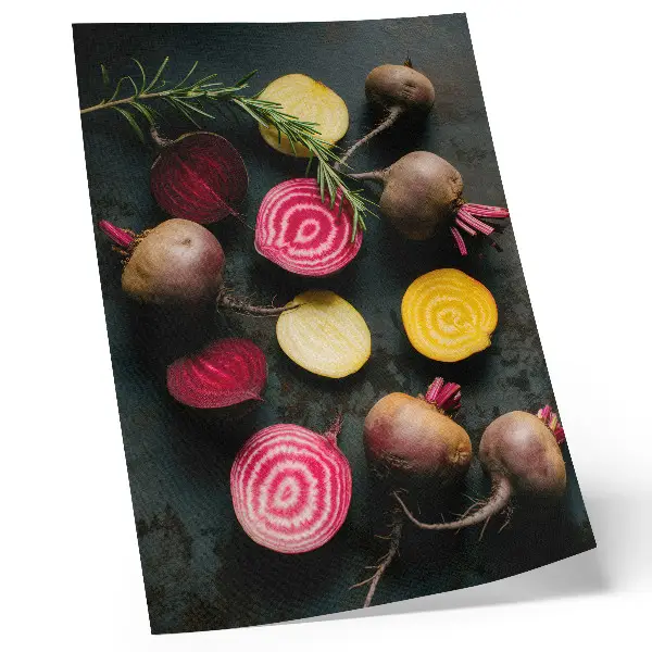 Poster Rote Bete und Rosmarin mit natürlichen warmen Farbtönen