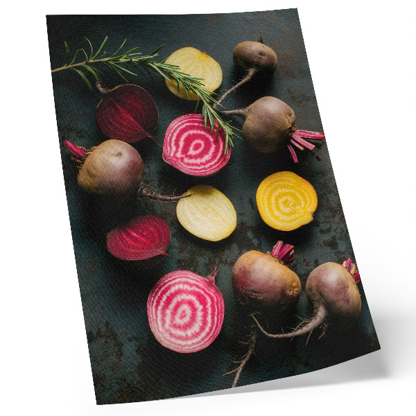 Poster Rote Bete und Rosmarin – natürliche warme Farbtöne