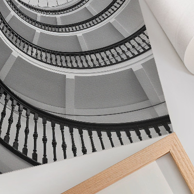 Wandposter Schwarz-weiße Wendeltreppe, modern und elegant