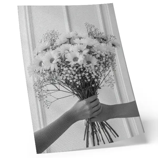 Kunstdruck auf Leinwand zarte Blumen im minimalistischen und eleganten Stil