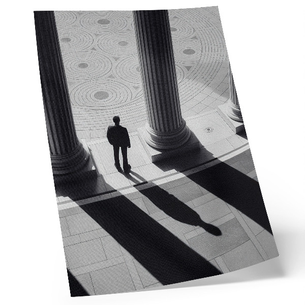 Poster Schatten von Säulen in minimalistischer Architektur