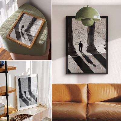 Poster Schatten von Säulen in minimalistischer Architektur