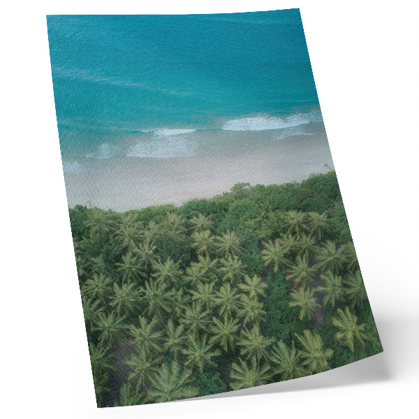 Poster Strand, türkisfarbene Wellen, Palmen, Harmonie, Frieden