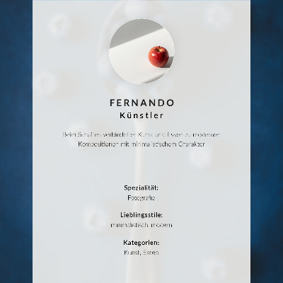 Kunstdruck leinwand Blaubeeren auf einem Löffel auf blauem Hintergrund, Eleganz