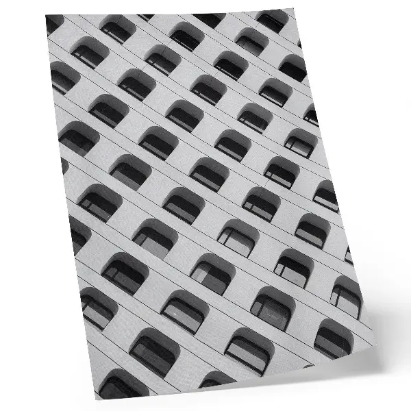 Poster eine minimalistische Fassade mit sich wiederholenden Formen
