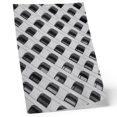 Poster eine minimalistische Fassade mit sich wiederholenden Formen