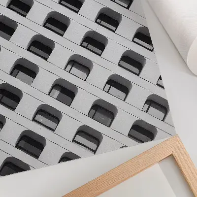 Poster eine minimalistische Fassade mit sich wiederholenden Formen