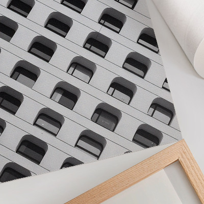 Poster Eine minimalistische Fassade voller sich wiederholender Formen