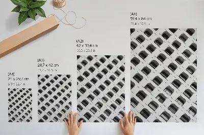 Poster eine minimalistische Fassade mit sich wiederholenden Formen