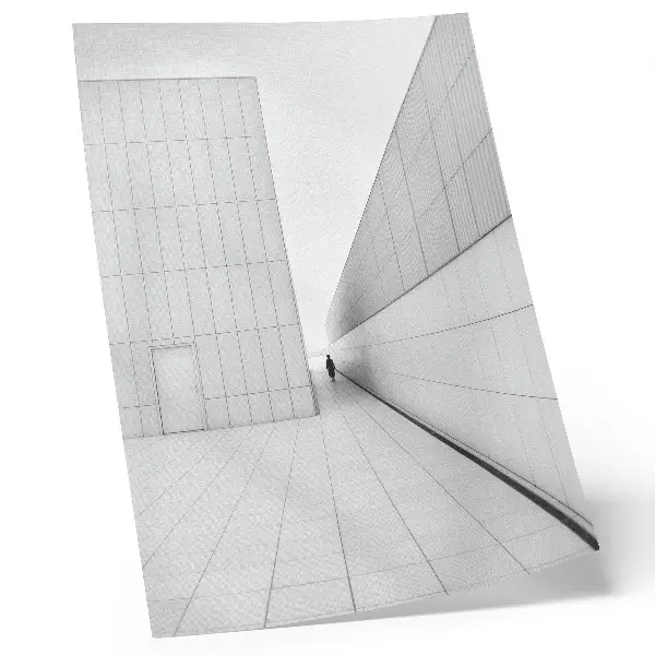 Leinwand Kunstdruck mit minimalistischem geometrischem Architektur-Motiv