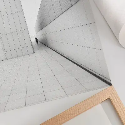 Leinwand Kunstdruck mit minimalistischem geometrischem Architektur-Motiv