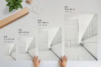 Leinwand Kunstdruck mit minimalistischem geometrischem Architektur-Motiv