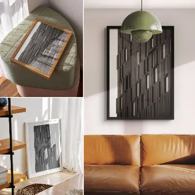 Poster geometrische Graphitformen im modernen Stil