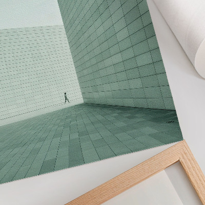 Wandposter Graue geometrische Wände, minimalistische Figur