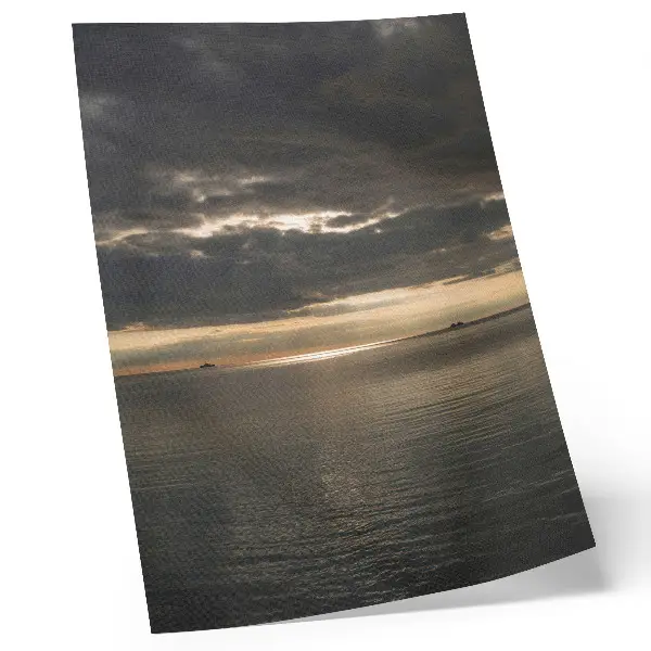 Kunstdruck auf Leinwand mit wunderschöner Aussicht auf Meer, Wolken und Sonnenstrahlen