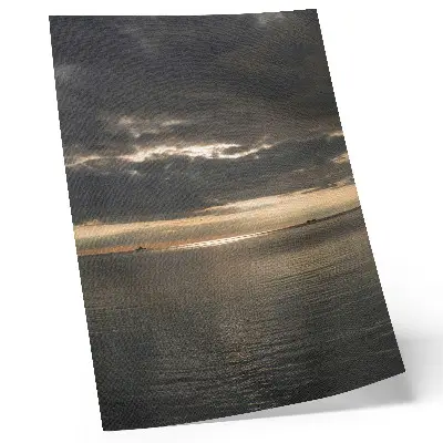 Kunstdruck auf Leinwand mit wunderschöner Aussicht auf Meer, Wolken und Sonnenstrahlen