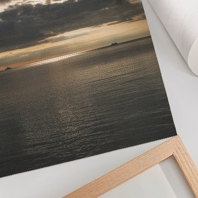 Kunstdruck leinwand Meer, Wolken, Sonnenstrahlen, wunderschöne Aussicht