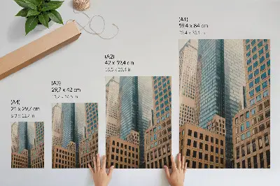 Poster mit eleganten geometrischen Formen von Wolkenkratzern