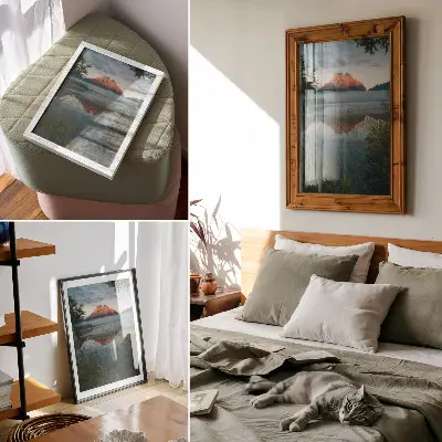 Leinwand-Kunstdruck Berglandschaft bei Wassernebel