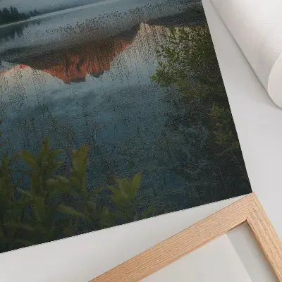 Leinwand-Kunstdruck Berglandschaft bei Wassernebel