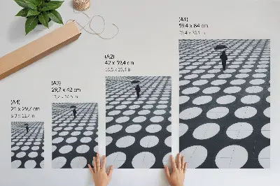 Poster mit geometrischem Muster im Schwarz-Weiß-Kontrast