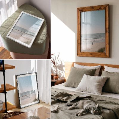 Kunstdruck leinwand Strand, ruhiges Meer, blauer Himmel, Minimalismus, Harmonie